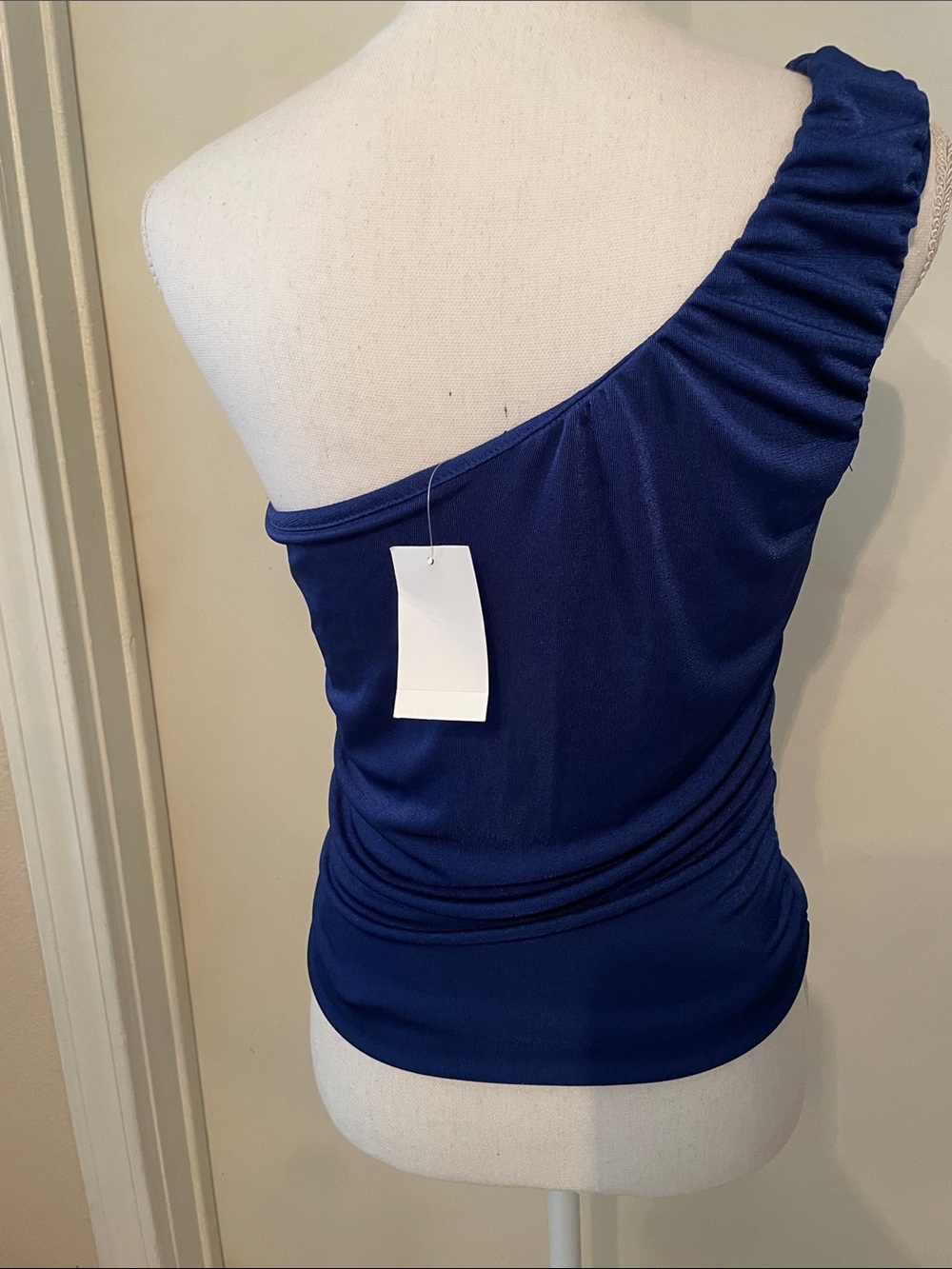 “Mm,mm,mm” One-Shoulder Ruched Top in Royal Blue! - Picture 3 of 6